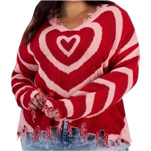 Just Polly Distressed Sweater(Size 3X)